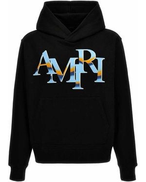 Amiri Staggered Chrome Logo Hoodie - Black