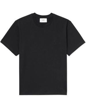 Ami Paris 'Ami De Coeur' Logo-Embossed T-Shirt - Black