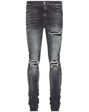 Amiri Mx1 Leather Skinny Jeans - Grey