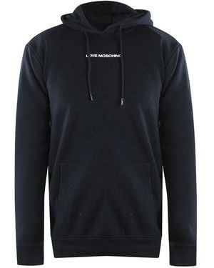 Love Moschino Plain Logo Hoodie - Blue