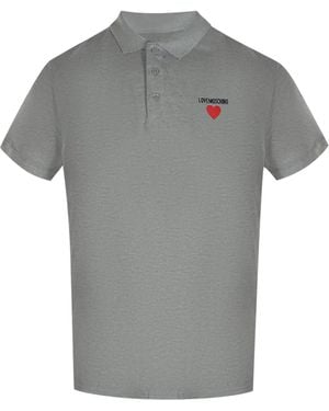 Love Moschino Heart Logo Polo Shirt - Grey