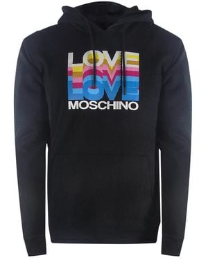 Love Moschino Multi Logo Hoodie - Blue