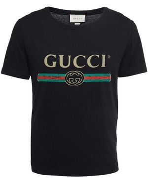Gucci Gg Bar Logo Printed T-Shirt - Black