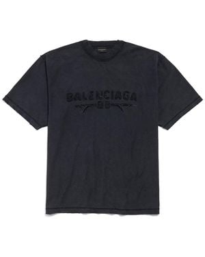Balenciaga Logo Patch T-Shirt - Blue