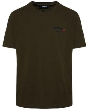 DSquared² Rubber Logo Military T-Shirt - Green