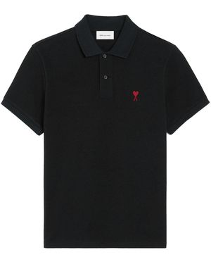 Ami Paris 'Ami De Coeur' Polo Shirt - Black