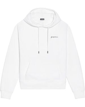 Jacquemus Signature Embroidered Logo Hoodie - White