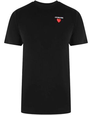 Love Moschino Small Heart Logo T-Shirt - Black