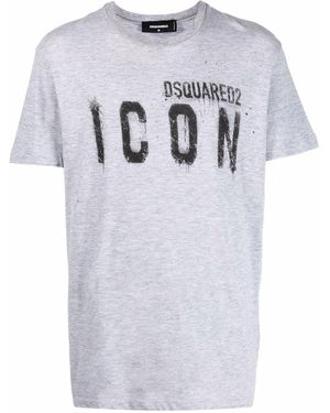 DSquared² Icon Spray Cotton T-shirt Gray