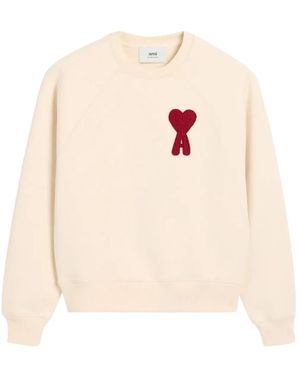 Ami Paris Ami De Coeur Embroidered Patch Sweatshirt - White