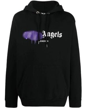 Palm Angels London Spray Paint Logo Hoodie - Black