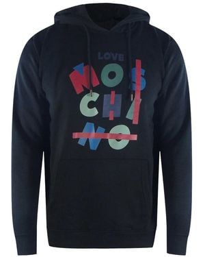 Moschino Love Jumble Logo Hoodie - Blue