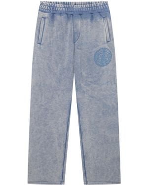 Magrit Embroidered Acid Wash Sweatpants - Blue