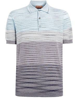 Missoni Slub Pattern Polo - Blue