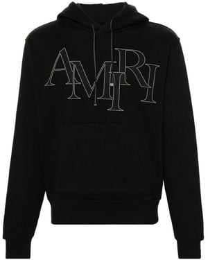 Amiri Staggered Logo Hoodie - Black