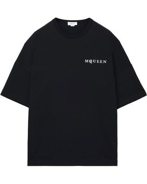 McQueen Oversized Vertical Back Logo T-Shirt - Black