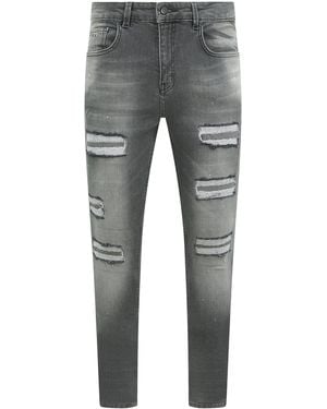 Magrit Douai Ripped Patch Jeans - Grey