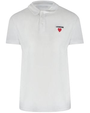 Love Moschino Small Heart Logo Polo Shirt - White
