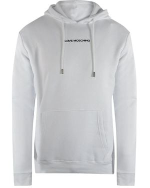 Love Moschino Plain Logo Hoodie - Grey