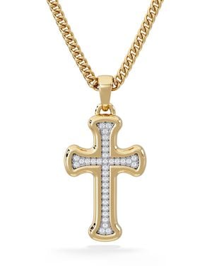 The Diamond Store 0.15Ct Lab Grown Diamond Cross Pendant Necklace - Metallic