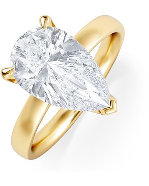 The Diamond Store Origin 3.00Ct Pear Cut Lab Diamond Solitaire Engagement Ring - Blue