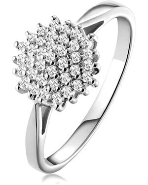The Diamond Store Cluster Ring 0.25Ct Diamond 9K - White
