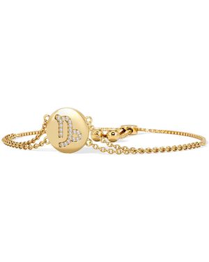 The Diamond Store Astrology Capricorn 0.07Ct Lab Grown Diamond Adjustable Medallion Bracelet 18K Vermeil - Metallic