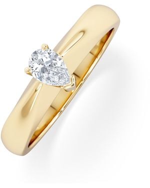 The Diamond Store Naomi Pear Cut Lab Diamond Engagement Ring 0.33Ct H/Si - Metallic