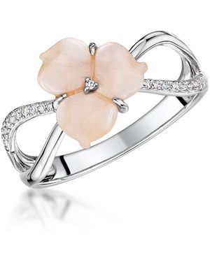 The Diamond Store Shell And Diamond Stellato Ring 0.06Ct - Pink