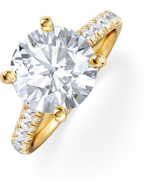 The Diamond Store Natalia 3.45Ct Lab Diamond Round Cut Engagement Ring - Blue