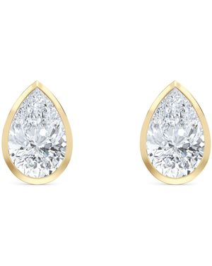 The Diamond Store Bezel Set 3.00Ct Pear Cut Lab Diamond Stud Earrings - Metallic
