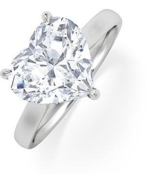 The Diamond Store Amora Heart 3.11Ct Hidden Halo Lab Diamond Engagement Ring G/Vs Set - White