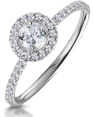 The Diamond Store Ella Halo Lab Diamond Engagement Ring 0.55Ct - White