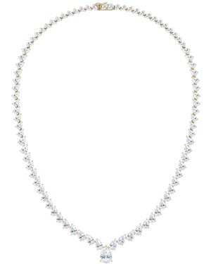 The Diamond Store Luxe 32.00Ct Lab Diamond Necklace With 3.00Ct Igi Certified Pear-Cut Centre - Metallic