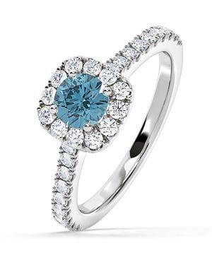 The Diamond Store Elizabeth Lab Diamond 1.00Ct Halo Ring - Blue