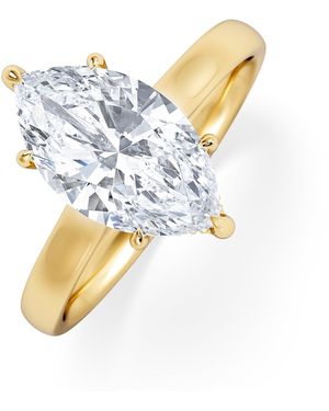 The Diamond Store Amora Marquise 2.09Ct Hidden Halo Lab Diamond Engagement Ring F/Vs Set - Blue