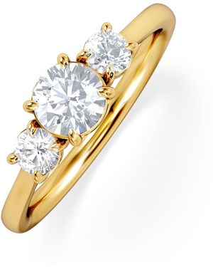 The Diamond Store Evoke 3 Stone Round Cut Lab Diamond Ring 0.50Ct - Metallic