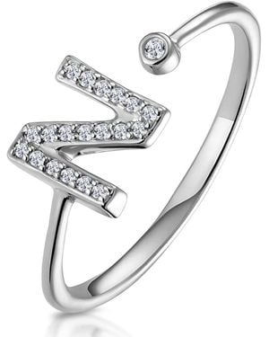 The Diamond Store Lab Diamond Initial 'N' Ring 0.07Ct Set - Metallic