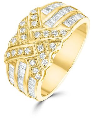 The Diamond Store 18K Baguette And Brilliant Channel Set Diamond Detail Ring 1.08Ct - Metallic