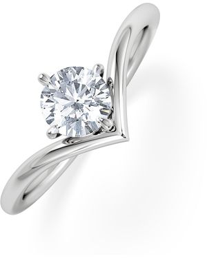 The Diamond Store Vela 0.50Ct Round Cut Lab Diamond Solitaire Engagement Ring - White