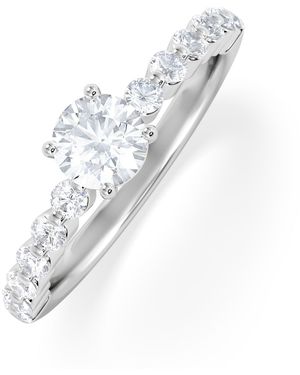 The Diamond Store Solstice Round Cut 0.80Ct Lab Diamond Engagement Ring F/Vs - White