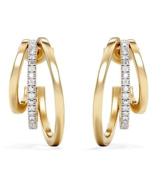The Diamond Store 0.25Ct Lab Diamond Stacked Hoop Earrings - Metallic