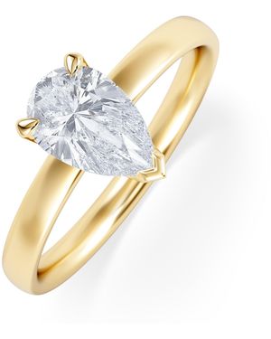 The Diamond Store Origin 1.00Ct Pear Cut Lab Diamond Solitaire Engagement Ring - Blue