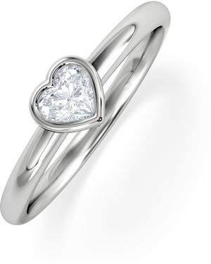The Diamond Store Horizon Heart Cut Lab Diamond Solitaire Ring 0.25Ct H/Si - White