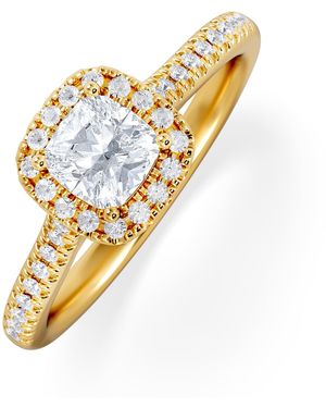 The Diamond Store Lumia Cushion Cut Lab Diamond Halo Ring 0.70Ct F/Vs - Metallic