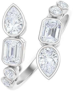 The Diamond Store Skyline 1.15Ct Pear, Emerald And Round Cut Lab Diamond Ring - White