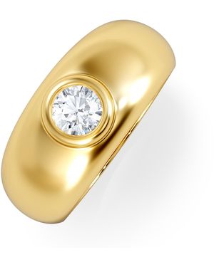 The Diamond Store Lab Diamond Signet Ring 0.50Ct In18K Vermeil H/Si - Metallic