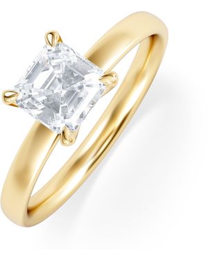 The Diamond Store Origin 1.00Ct Asscher Cut Lab Diamond Solitaire Engagement Ring - Metallic