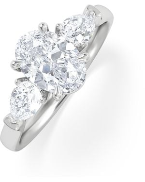 The Diamond Store Adore 1.50Ct Oval Cut Lab Diamond 3 Stone Engagement Ring - White