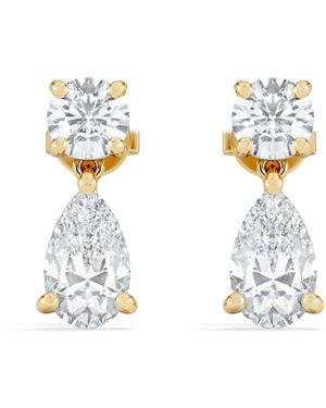 The Diamond Store 3.00Ct Round And Pear Cut Lab Diamond Stud Earrings - Metallic